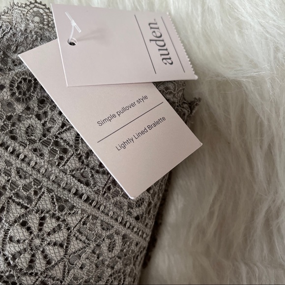 *LACE BANDEAU STRAPLESS BRA - Gray Bralette Crop Tube Top M NWT - Picture 5 of 8